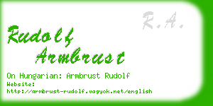 rudolf armbrust business card